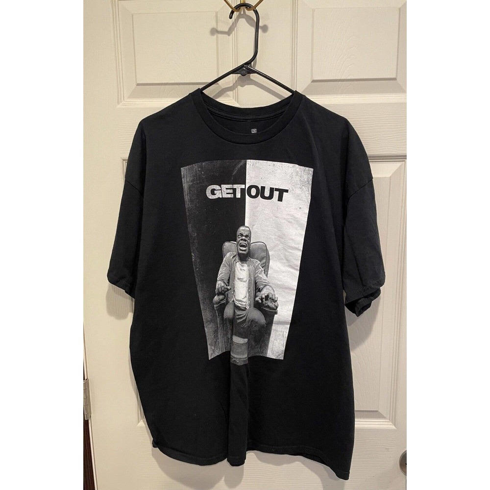 Get Out Black & White Split T-Shirt 2XL